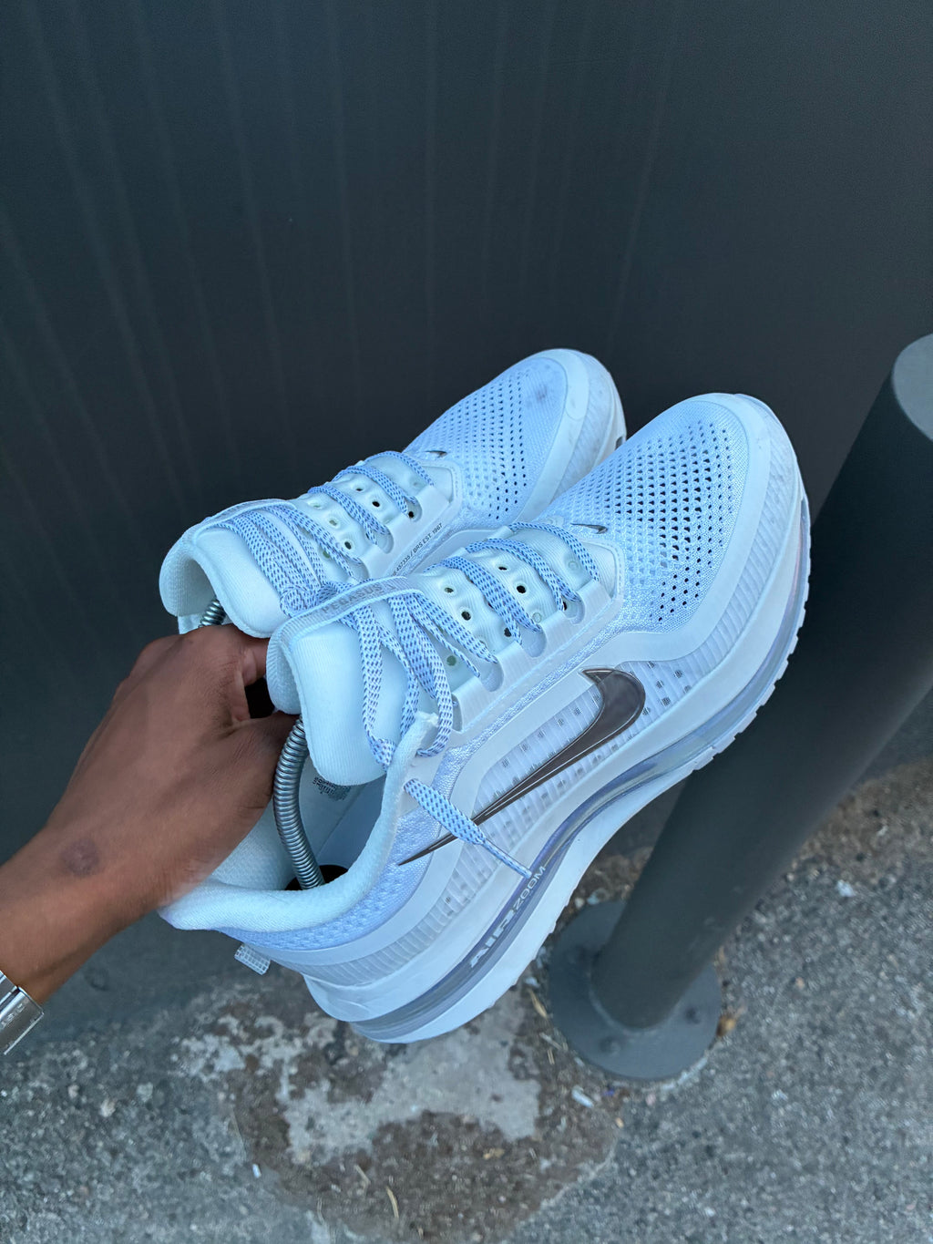 Nike Pegasus Premium White Metallic Silver — Air Zoom visible